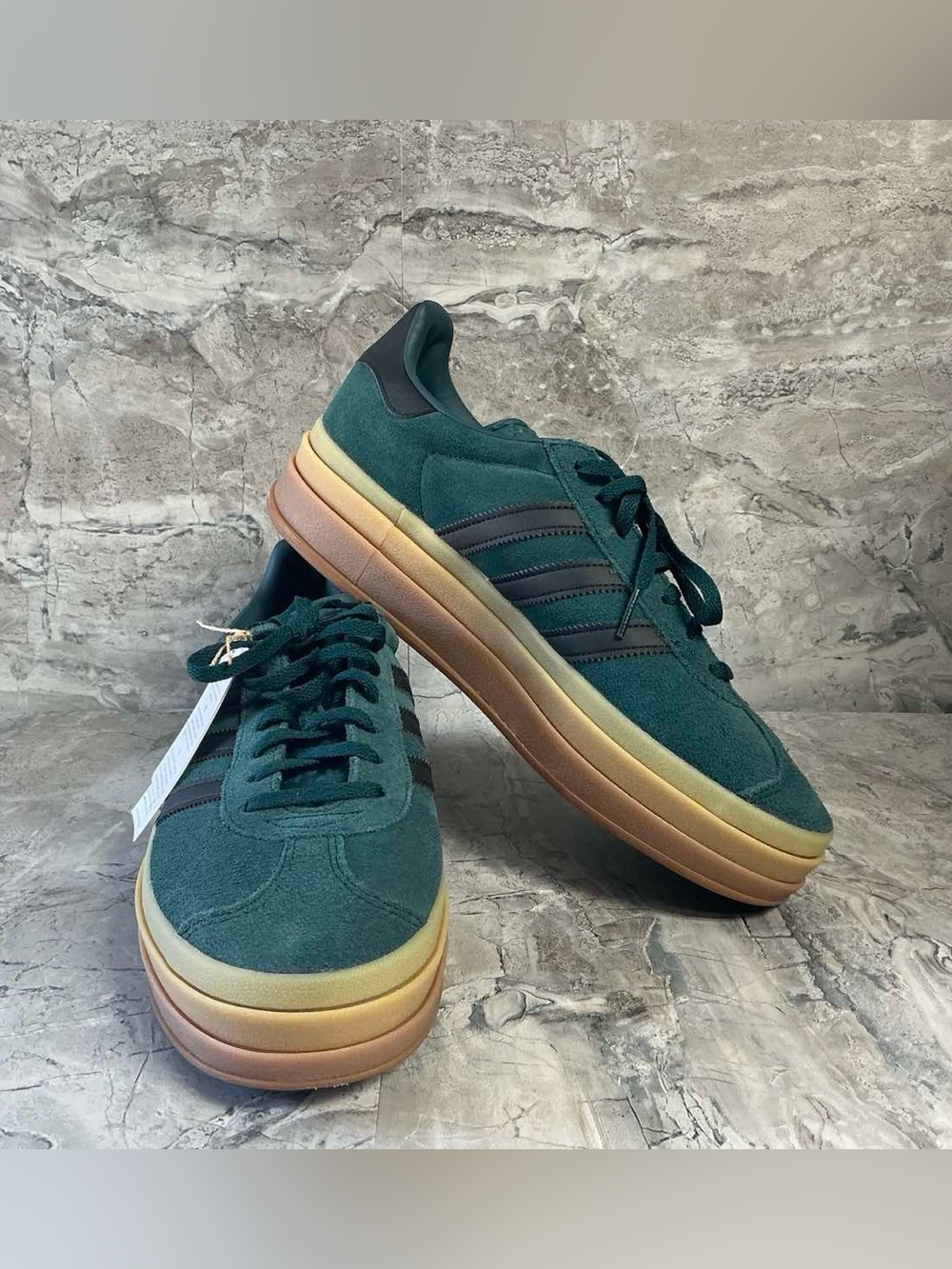 adidas AURIVY/CBLACK/GUM2 Women's Gazelle Bold - Picture 4 of 5